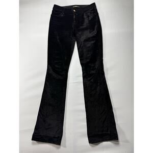 7 For All Mankind Women's Black Velvet Stretch Bootcut Pants - Size 27 (28x33)